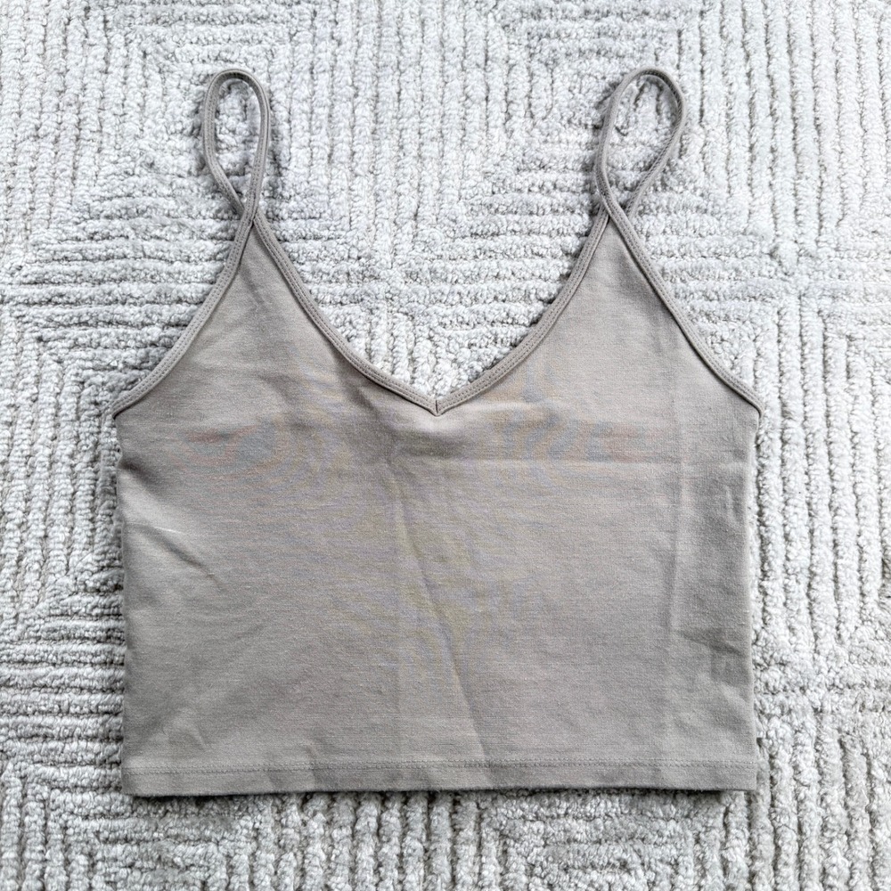 Talula Cropped Camisole Women's XS Taupe Spaghetti Strap Minimalist Basics